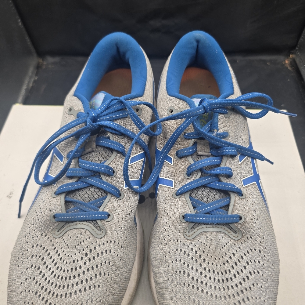 Asics Men's Gray and Blue Athletic Shoes